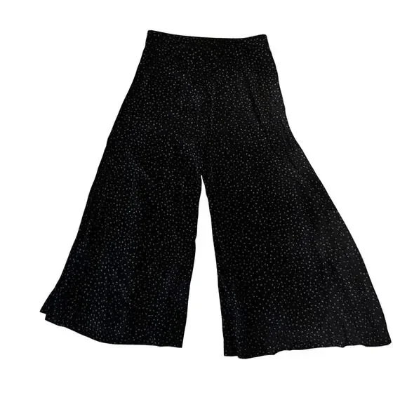 Anthropologie Skirted Wide Leg Pants Black Polka Dot Culottes Skirty Festival 8 - Picture 4 of 16